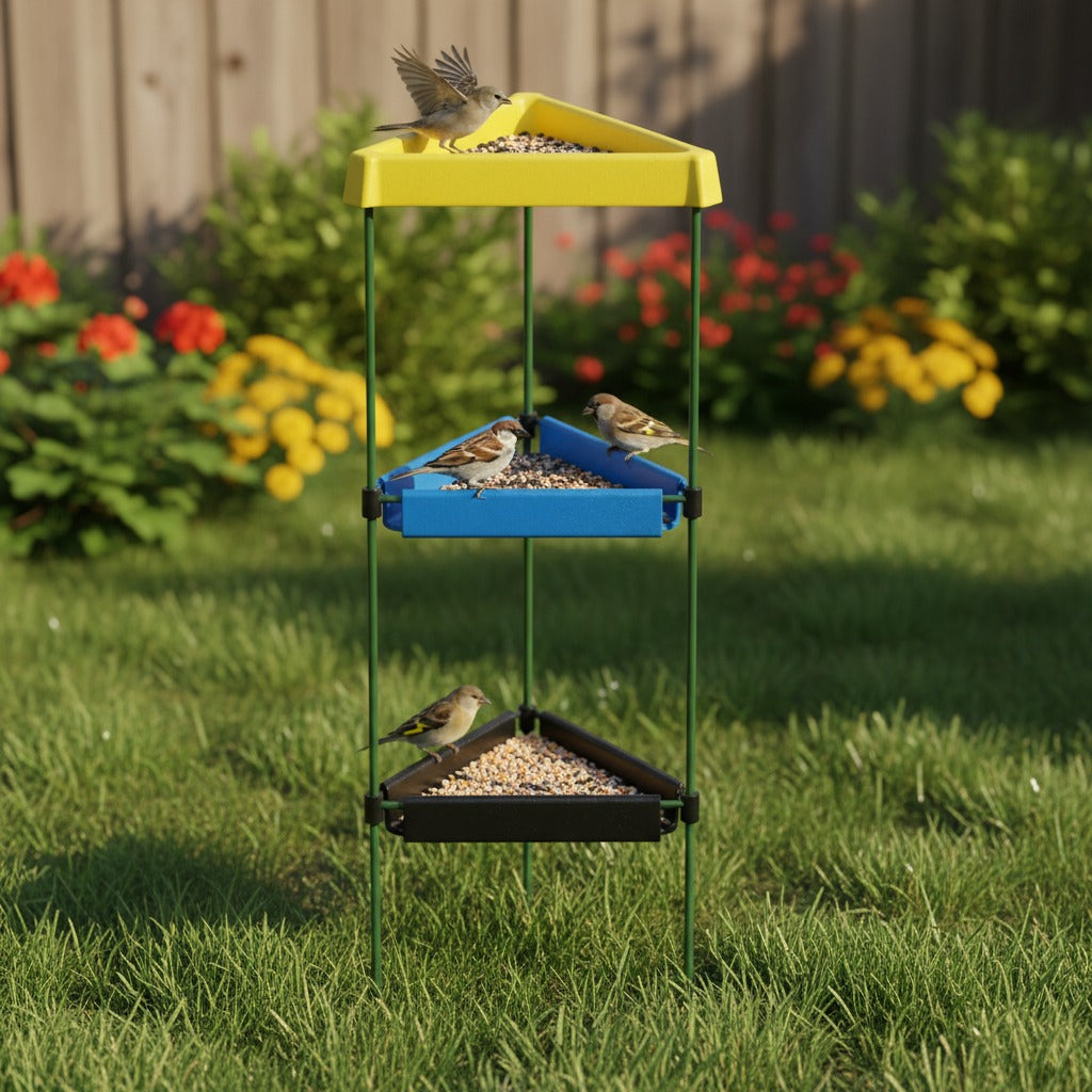 Nichols Products New 18" 3  Tray Freestanding Platform Bird Feeder